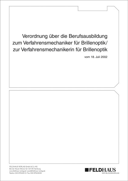 Verfahrensmechaniker/-in für Brillenoptik