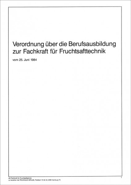 Fachkraft für Fruchtsafttechnik