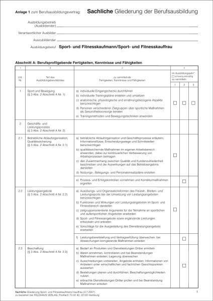 Sport- und Fitnesskaufmann/-kauffrau