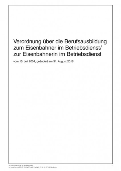 Eisenbahner/-in im Betriebsdienst