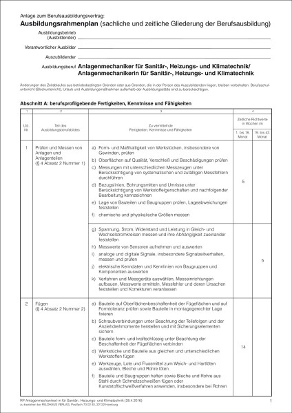 Anlagenmechaniker/-in für Sanitär-, Heizungs- und Klimatechnik
