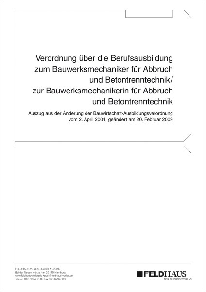 Bauwerksmechaniker/-in für Abbruch und Betontrenntechnik