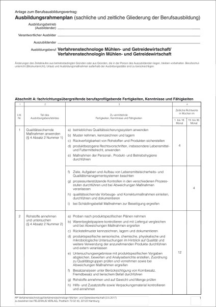 Verfahrenstechnologe/-in Mühlen- und Getreidenwirtschaft