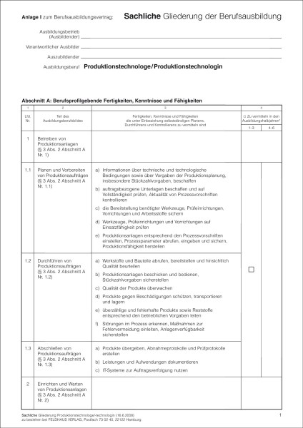 Produktionstechnologe/-in