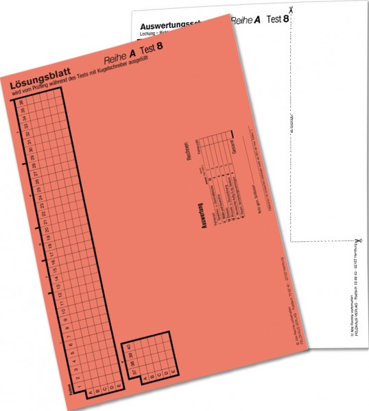 Auswertungsschablone A 8