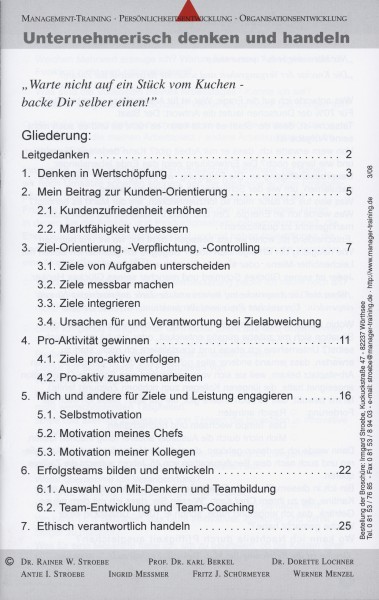 Broschüre »Unternehmerisch denken und handeln«