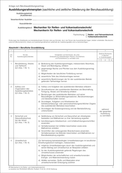 Mechaniker/-in für Reifen- und Vulkanisationstechnik
