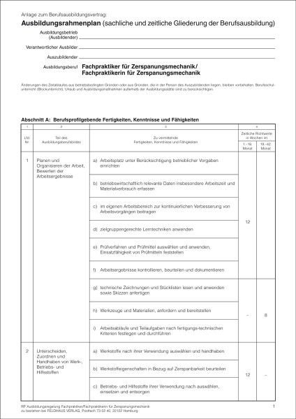 Fachpraktiker/-in für Zerspanungsmechanik (Beruf für Menschen mit Behinderungen)